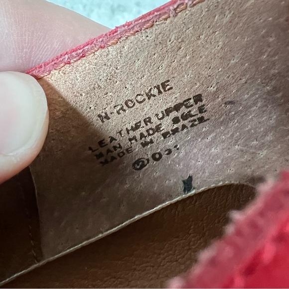 Vintage Nine West Western Boho Red Leather Suede Ankle Boots 7.5 Booties Twee - Picture 8 of 8